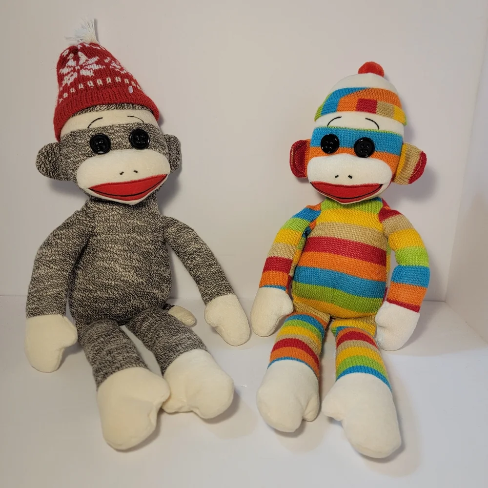 TY Beanie Buddies Collection 2 Sock Monkeys Both Year 2011 - Picture 12 of 12